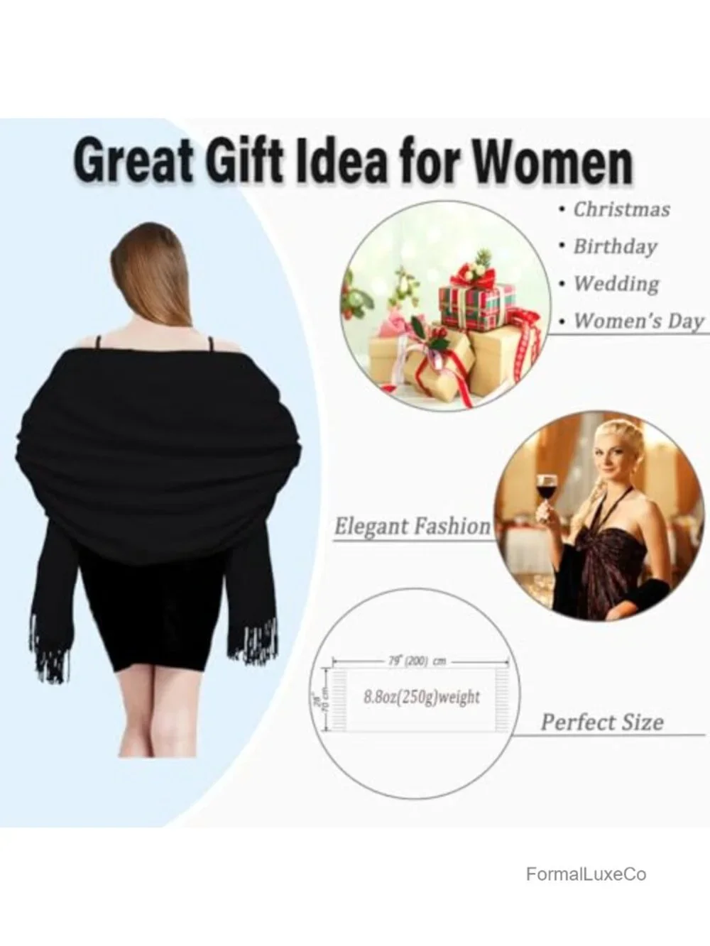Pashmina Shawl Wrap Scarf Evening Dress Wedding Bridesmaid Gift